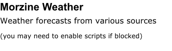 Morzine Weather Weather forecasts from various sources (you may need to enable scripts if blocked)